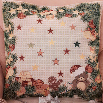 Гобеленовая наволочка "D. ГИРЛЯНДА И ЗВЁЗДЫ", Россия.