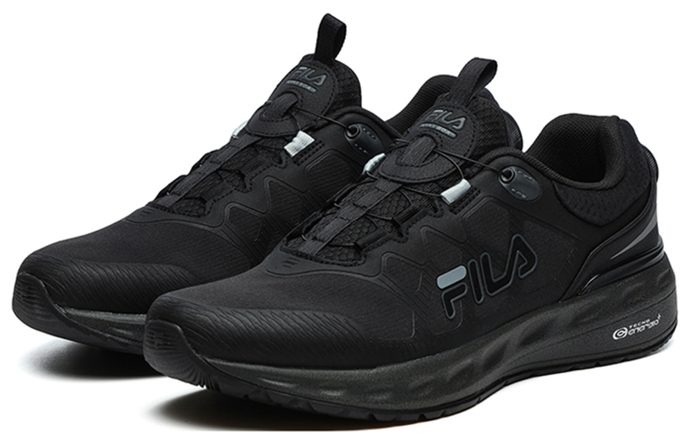 FILA Athletics fabric TPU professional shock absorption, non-slip, wear-resistant, lightweight, rebound, low-cut running shoes men's black