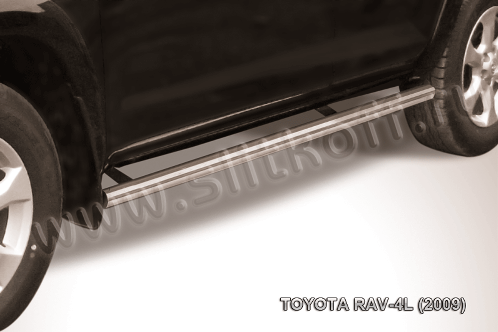 Пороги из нержавейки Toyota Rav-4 L (2005-2010) d76 труба