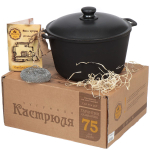 Кастрюля чугун, 5 л, с крыш, крышка алюминий, Maysternya, Т403С2, индукц