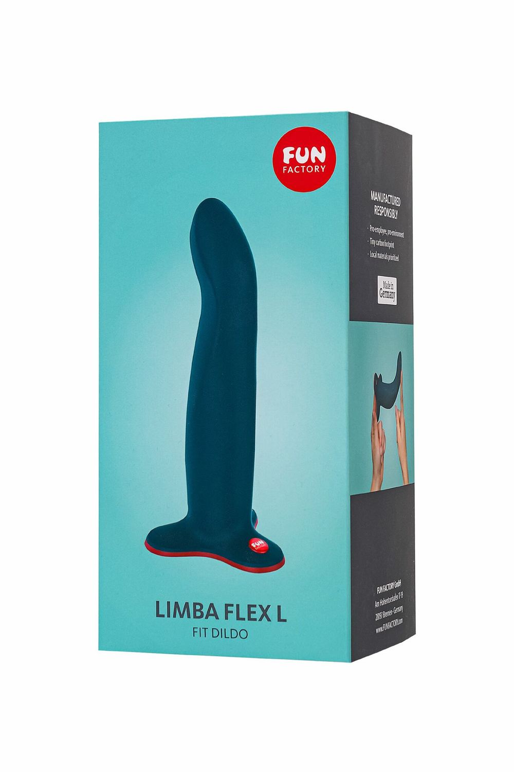 Синий фаллоимитатор Limba Flex L - 18,1 см. (Цвет: синий)
