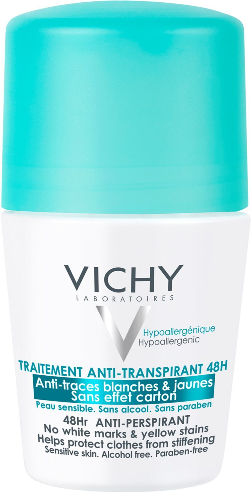 Vichy Deodorant 48h - шариковый антиперспирант против белых и желтых следов /   50  ml  / GTIN 3337871324599