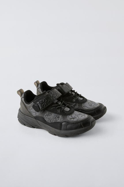 ZARA КРОССОВКИ С ЦВЕТОЧНЫМИ ДЕТАЛЯМИ, ЧЕРНЫЙ