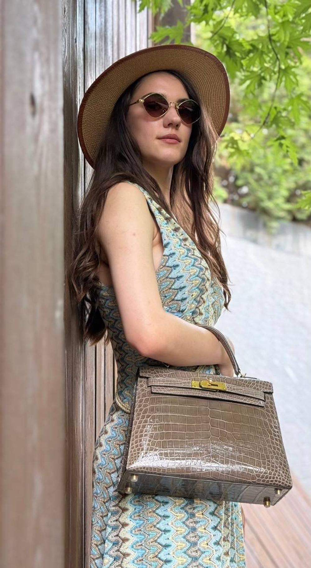 Сумка Hermes из кожи крокодила 28 см