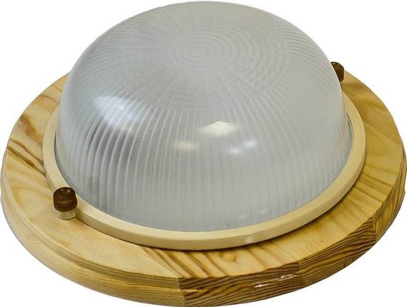 Светильник банный ITALMAC Termo 60 00 18 круглый малый IP54+130 градусов береза 30401