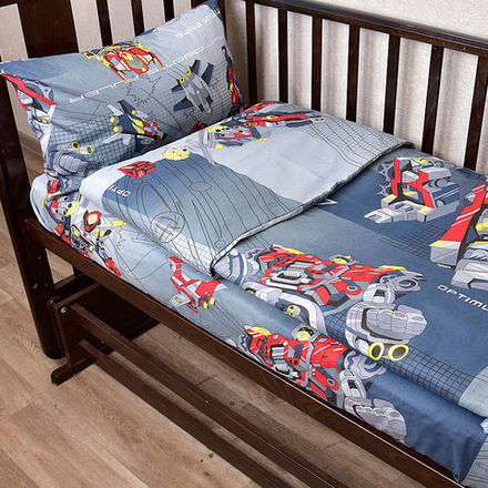 Комплект постельного белья "IS. ТРАНСФОМЕРЫ СЕРЫЕ", бязь, 100% хлопок.