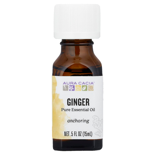 Aura Cacia, Чистое эфирное масло, имбирь, 15 мл (0,5 жидк. унц.)