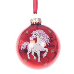 GAEM Украшение новогоднее "Шар с лошадкой", L7 W7 H9 см