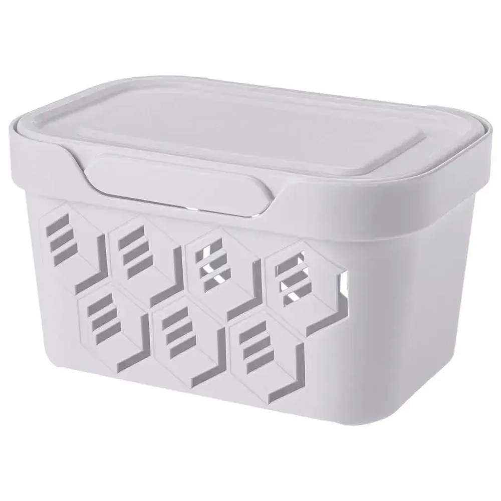 Ящик с крышкой универсальный deluxe, 189х110 мм, 1,9л (серый)