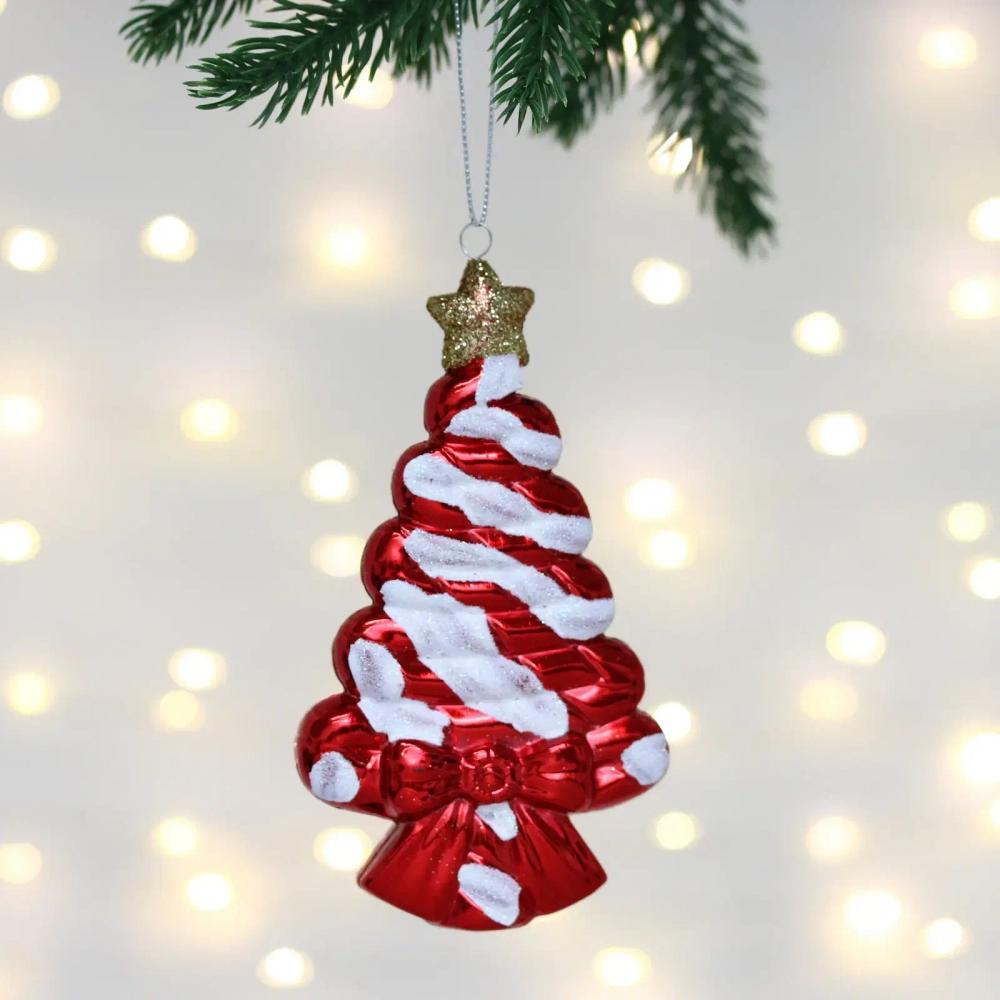 Елочная игрушка «Сладкая ёлочка» 7,5*1,5*14 см, Красный