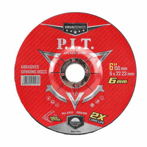 (ХОС) Диск шлифовальный по металлу P.I.T. 150х22,2х6,0 мм, (APLS02-0150)