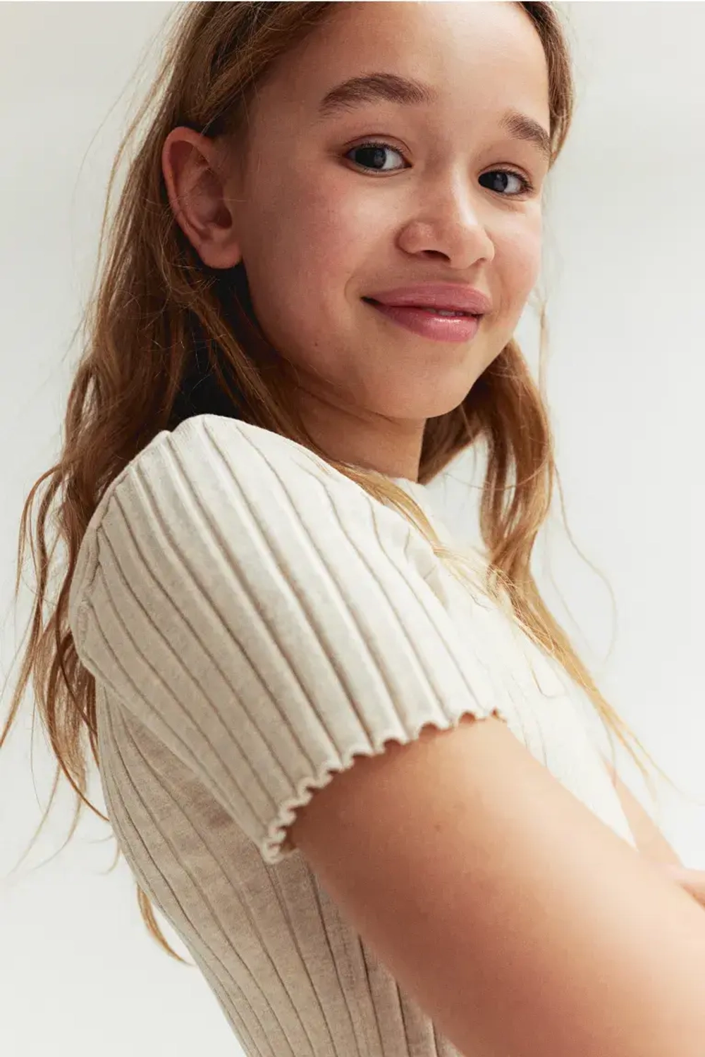 H&M Футболка в полоску, бежевый