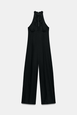 ZARA КОМБИНЕЗОН ХАЛТЕР, ЧЕРНЫЙ