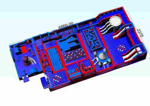 Коммерческий надувной парк «Космоленд», 48,6*23,7*7,5 м