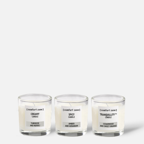 COMFORT ZONE TRANQUILLITY CANDLE SET Трио аромасвечей (Creamy Candle, Spicy Candle, Tranquillity Candle )
