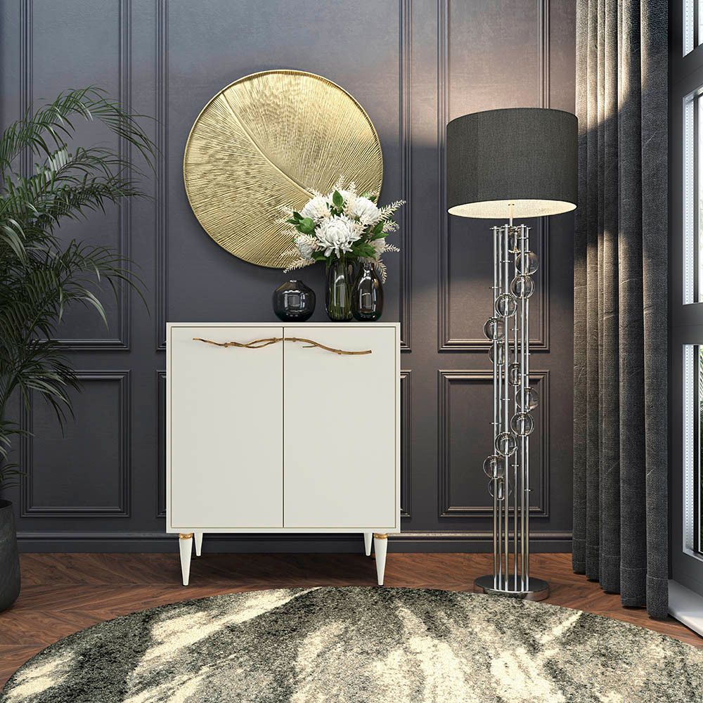 Комод Арт Колор matte Классик Голд с 2 полками Кремовый белый матовый