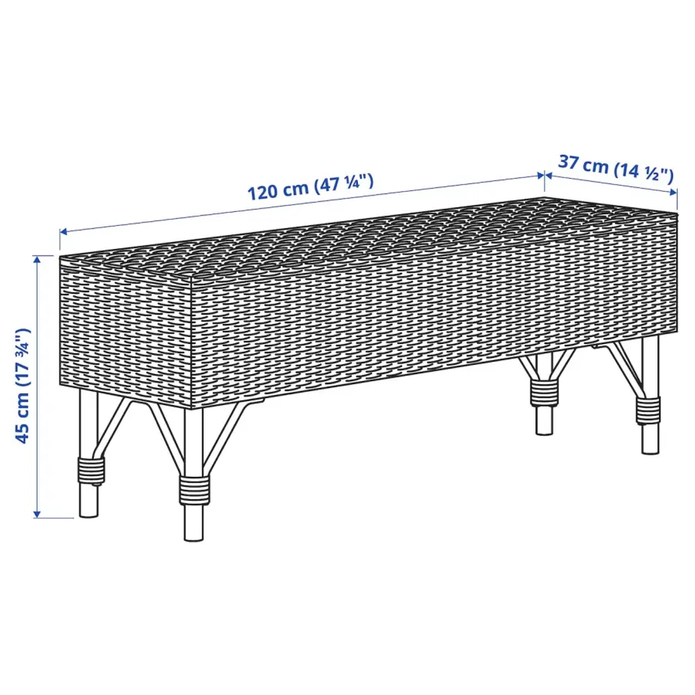 Скамья - IKEA TOLKNING/ТОЛКНИНГ ИКЕА, 46х120 см, коричневый