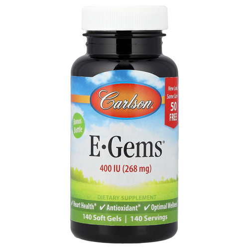 Carlson, E-Gems®, 268 мг (400 МЕ), 140 капсул
