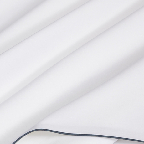 Постельное белье 2 спальное евро Сlaire&Caroll Lune белое с зеленым кантом