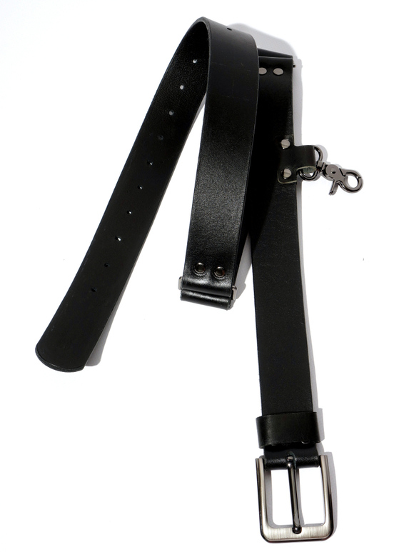 Ремень кожаный черный