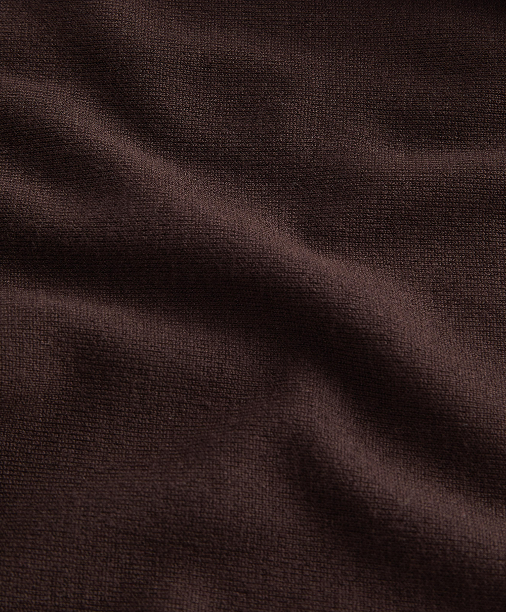 OYSHO Широкие прямые трикотажные брюки, шоколадный