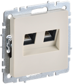 BRITE Розетка компьютерная двойная RJ45 кат.6 РК11-2-БрКр бежевый IEK