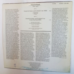 Винтажная виниловая пластинка LP Maurice Ravel Равель Sinfonie Orchester Berlin Klavierkonzert G dur (GDR 1987)
