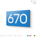 Номер на дверь 670, табличка на дверь для офиса, квартиры, кабинета, аудитории, склада, голубая 120х70 мм, Айдентика Технолоджи