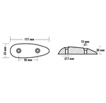 Анод каплевидный, цинк, 117х43 мм (10269990)