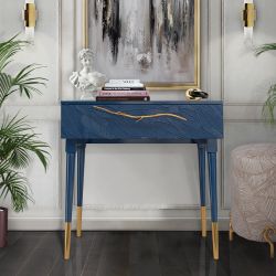 Консоль Арт Колор leaves Стайл Голд Королевский синий