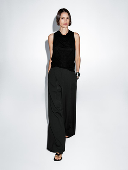 Massimo Dutti Топ без рукавов с драпированным вырезом, черный