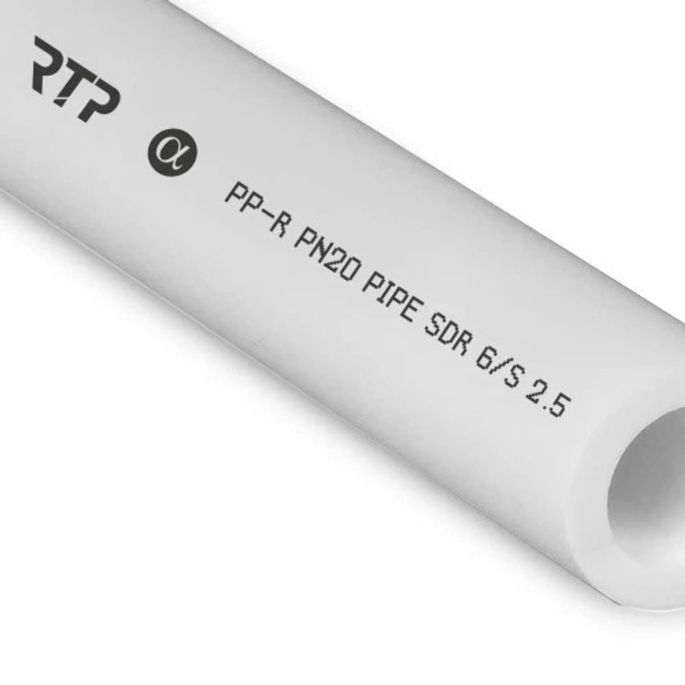 Труба PPR  20х3,4, PN20 4м белый, РТП (10301)   НЕГАБАРИТ
