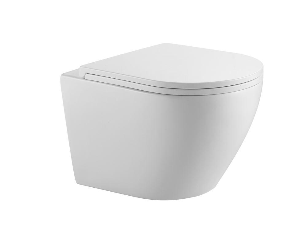 Унитаз подвесной безободковый HOLLER POINT 485*370*365 сиденье дюропласт белый