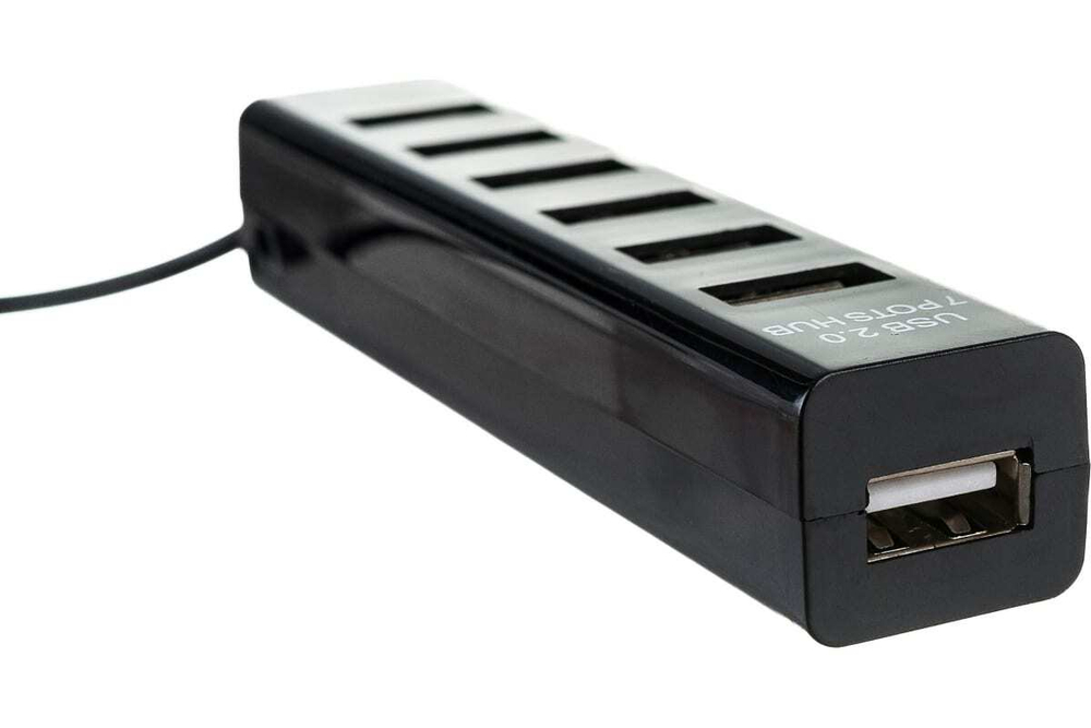 Разветвитель USB на 7 портов, черный REXANT 18-4107
