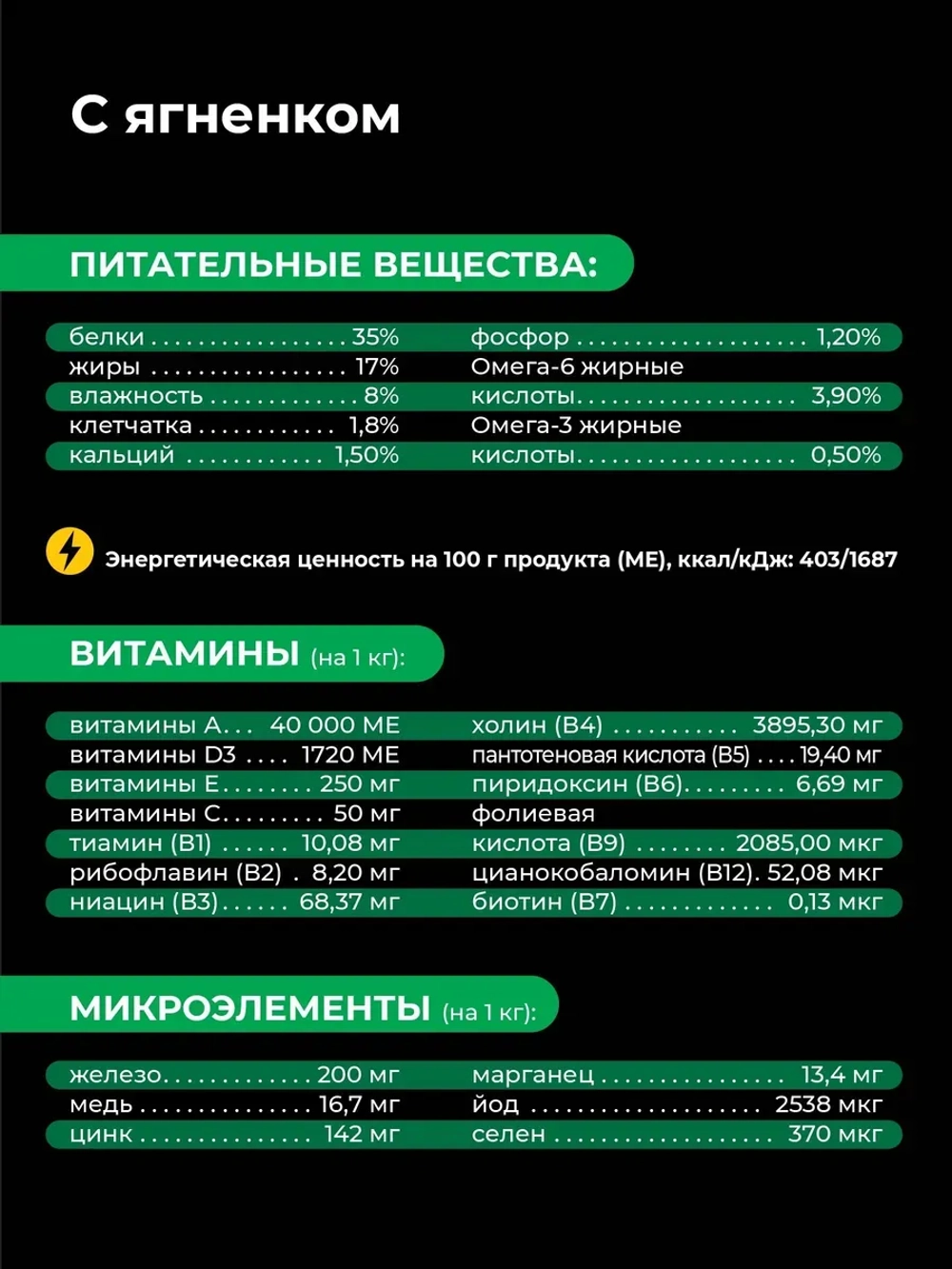 Корм сухой для котят породы Абиссинская, с ягненком, 400 гр