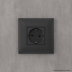 Розетка в стену, 2P+E, с з/ш, "Avanti", "Черный матовый"