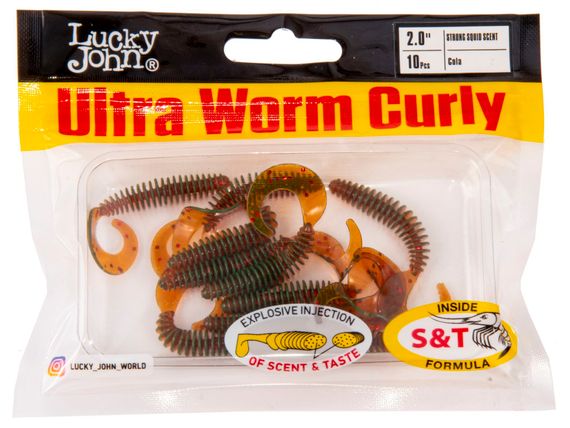 Слаги съедобные LJ Pro Series ULTRAWORM CURLY 2,0in (5 см), цв. PA16, 9 шт.