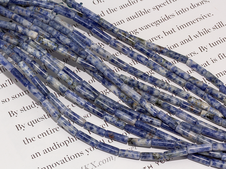 Нить бусин из содалита, трубочки 4х13,5мм