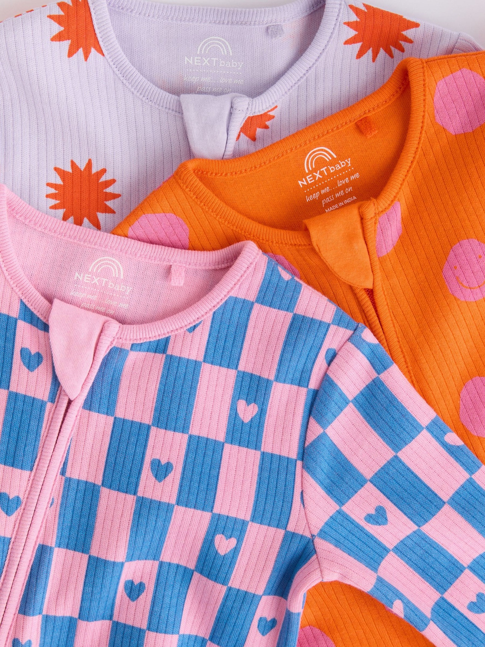 Комбинезон / Cлип для малышей Next N77-701, 3 шт., Розовый, Оранжевый