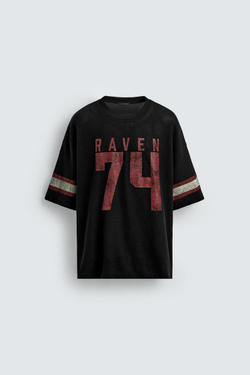 ZARA ФУТБОЛКА В СТИЛЕ ПРЕППИ , ЧЕРНЫЙ