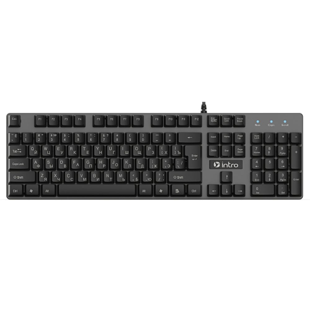 Клавиатура Intro KG480 игровая проводная металлическая с подсветкой черная