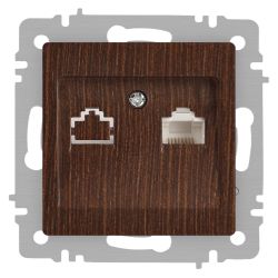 Розетка Intro Accent 6-303-10 информационная RJ45 IP20 СУ венге