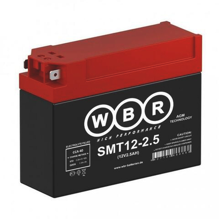 Аккумулятор SMT12-2.5 WBR YTX4B-BS 113х38х86 2,5 а/ч