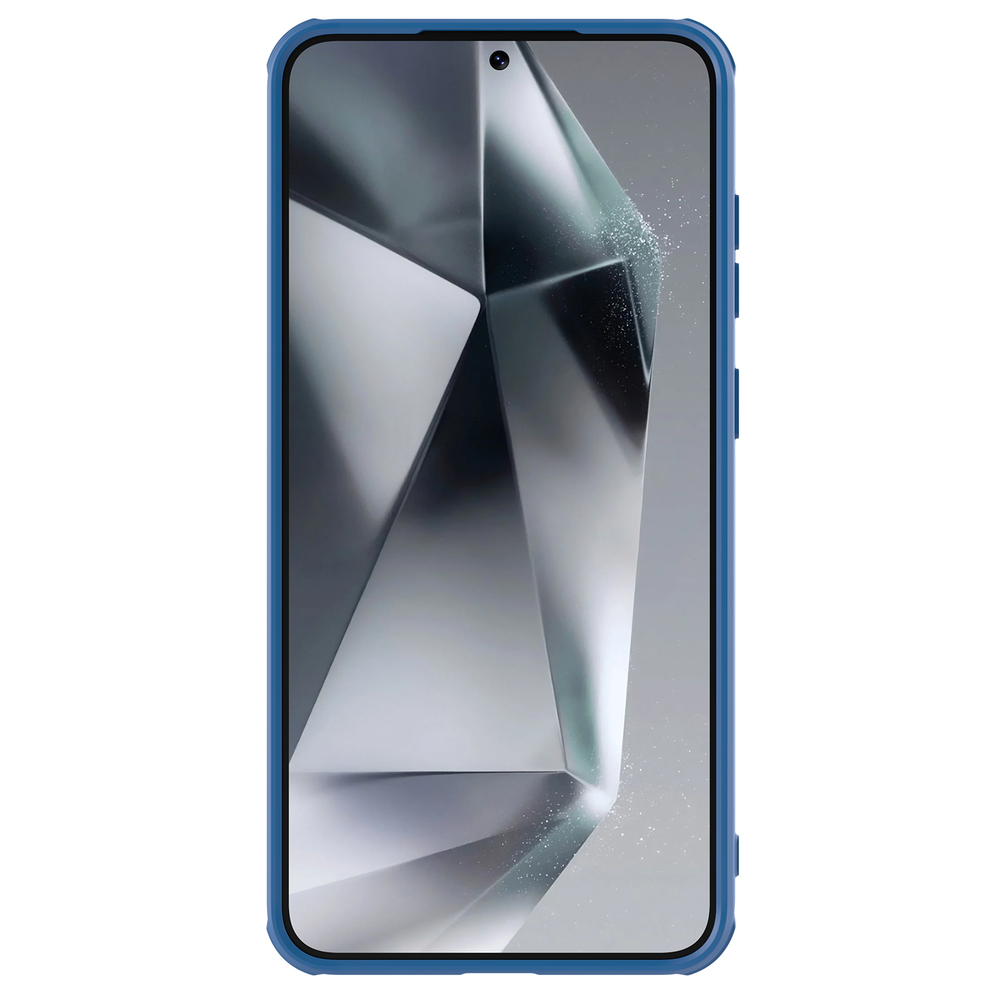 Чехол синего цвета с защитной шторкой для камеры от Nillkin на Samsung Galaxy S25+ Плюс, серия CamShield Pro Case