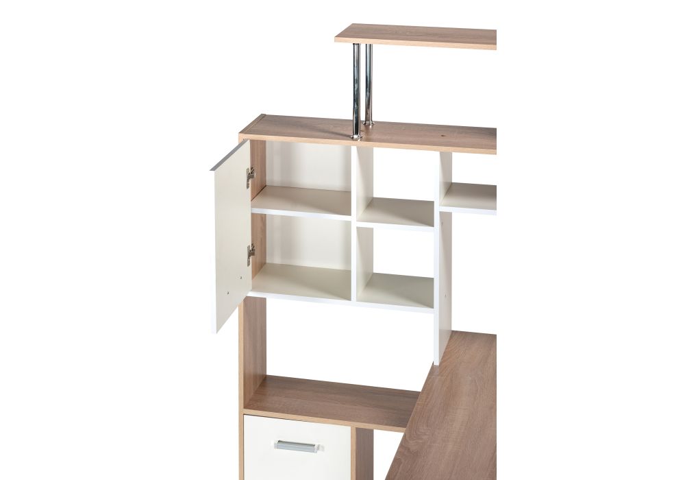 Компьютерный стол КС15 142,7х130х175,2 левый дуб сонома