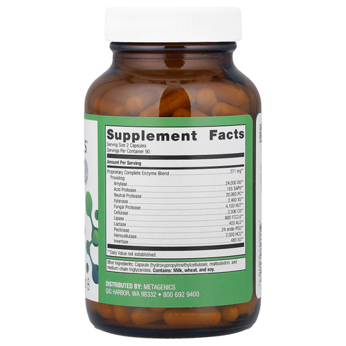 Metagenics, SpectraZyme®, полные ферменты, 180 капсул