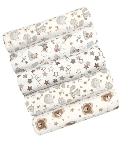 Пеленки текстильные BUBO BABY "SOFT" 100х110 см, кулирная гладь, 5 шт