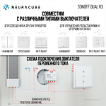 Умное двухканальное WiFi Реле Sonoff DUALR3, 15А/3300Вт (Работает с Яндекс Алисой)