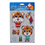 Наклейка новогодняя 16*27 см, 8 видов микс, пакет