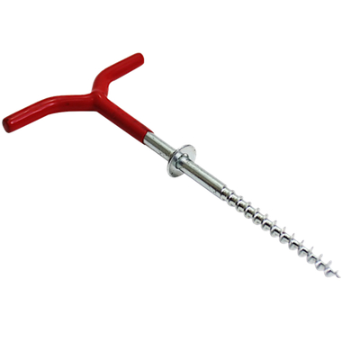 Колышки для палатки с красной ручкой (Ввёртышы) 1шт Общ.длина 180мм рабочая 100мм d7мм